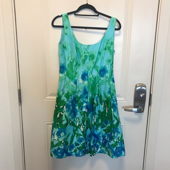 Nine West Floral A-line Sleeveles Dress Size 4 - Picture 6 of 16
